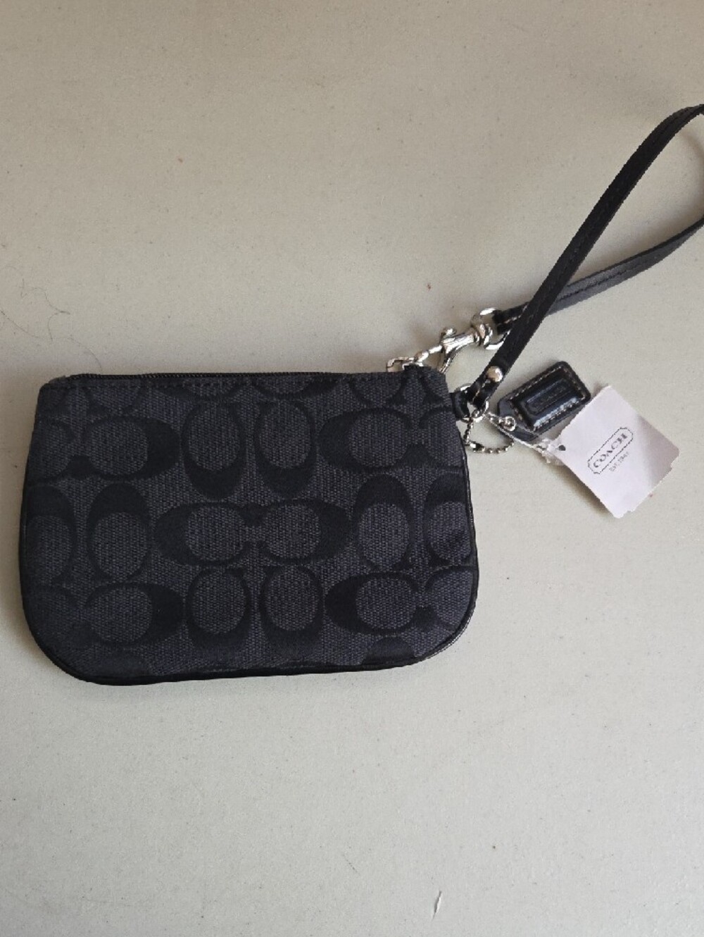 Coach Black Signature Wristlet Pouch - Picture 6 of 6